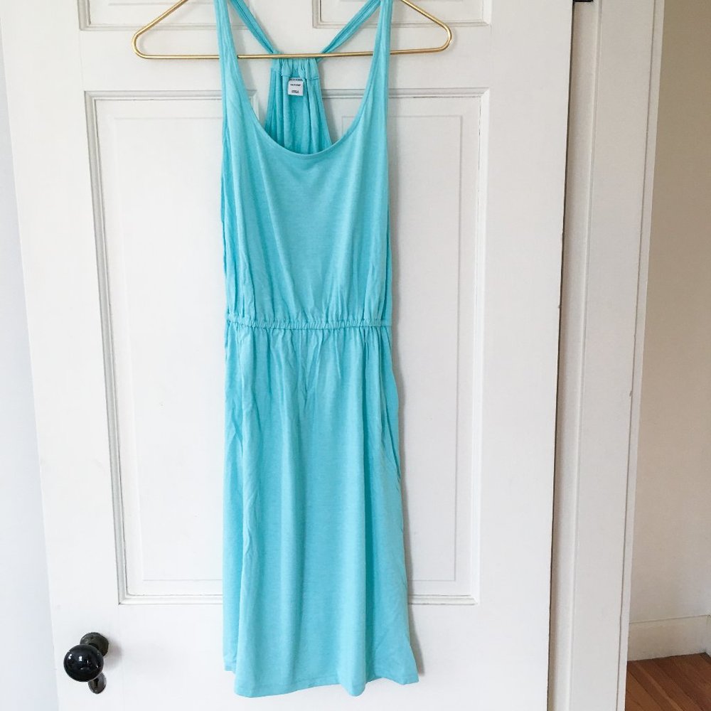 Old Navy Blue Aqua Turquoise Sun Dress - Picture 1 of 3